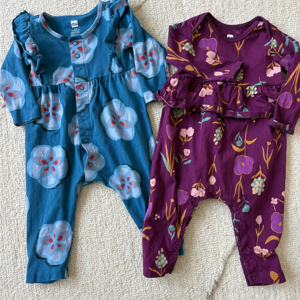 TEA COLLECTION | Floral Long Sleeve One Pieces - EUC